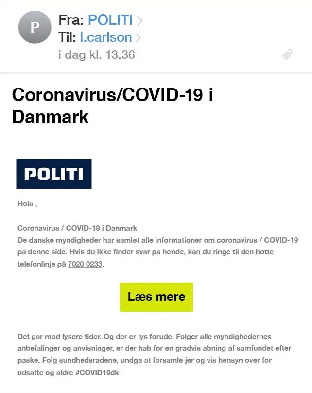Eksempel p&aring; scam